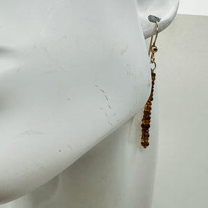 Sapphire Faceted Rondelle 14K Gold Filled Earrings| Pumpkin Orange| 1 1/2" Long|