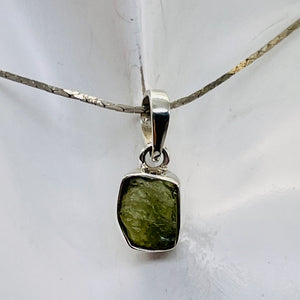 Moldavite 8.54ct Sterling Silver Oval Pendant | 3/4" Long | Green | 1 Pendant |