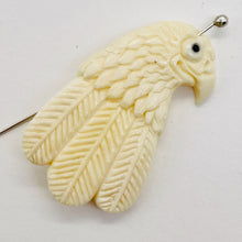Load image into Gallery viewer, Carved Eagle Pendant Bird Bead | 37x32x4mm | White Black | 1 Bead |
