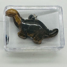 Load image into Gallery viewer, Tiger Eye Diplodocus Dinosaur Pendant | 3/4&#39; Long | Bronze | 1 Pendant Necklace|

