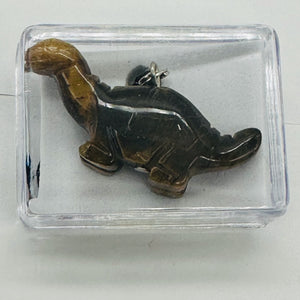 Tiger Eye Diplodocus Dinosaur Pendant | 3/4' Long | Bronze | 1 Pendant Necklace|