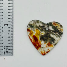 Load image into Gallery viewer, Glowing 29mm Red Limbcast Agate Heart Pendant Bead 5775Ai
