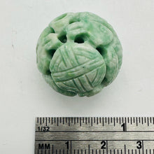 Load image into Gallery viewer, AAA Natural Green Jade Carved Owl Longevity Round Bead 22mm Chinese Focal Bead
