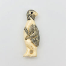 Load image into Gallery viewer, Waterbuffalo Bone Tuxedo Penguin | 32x11x6.5mm | Cream/Black | 1 Bead
