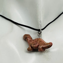 Load image into Gallery viewer, Rhodonite Diplodocus Dinosaur Pendant | 3/4&#39; Long | Pink. Black | 1 Pendant |
