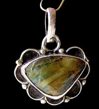 Load image into Gallery viewer, Fiery Labradorite &amp; Sterling Silver Pendant 8326
