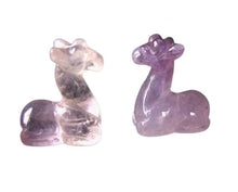 Load image into Gallery viewer, Graceful 2 Carved Amethyst Giraffe Beads | 21x16x10mm | Purple
