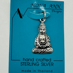 Buddha Sterling Silver Pendant | 1 1/4" Long | Silver | 1 Pendant |