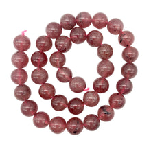 Load image into Gallery viewer, Strawberry Quartz w/Hematite Round | 11mm | Strawberry lilac | 36 Bead(s)
