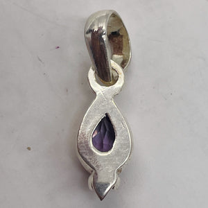 Amethyst Sterling Silver Drop Pendant | 3/4" Long | Purple | 1 Pendant |