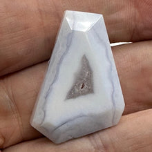 Load image into Gallery viewer, Chalcedony Druzy 52ct Designer Cut Pendant Bead| 34x24x10mm|Blue|1 Pendant Bead|
