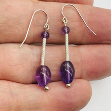 Load image into Gallery viewer, Unique Amethyst &amp; Sterling Silver Earrings 6379B
