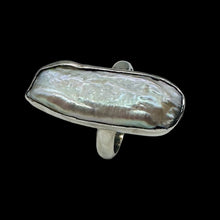 Load image into Gallery viewer, Pearl Designer Sterling Silver Ring | Size 7 | White, Silver | 1 Ring

