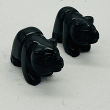 Load image into Gallery viewer, Adorable! Hand Carved Onyx Panda Bear Beads | 19x14x10mm | Black

