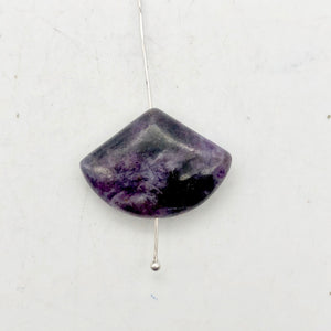 Natural Lepidolite Fan Bead Half-Strand | 25x18x6mm | Purple | Fan | 11 beads |
