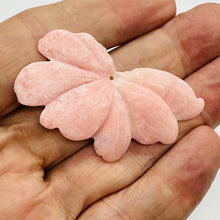 Load image into Gallery viewer, Rare Pink Peruvian Opal Flower Pendant Bead 38ct 41mm Carved Natural Gemstone

