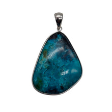 Load image into Gallery viewer, Chrysocolla Beautiful Sterling Silver Pendant | Blue | | 2&quot; Long | 1 Pendant |
