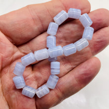 Load image into Gallery viewer, Blue Lace Agate 7&quot; Strand Tube Beads| 10x7mm | Blue | 18 Beads |
