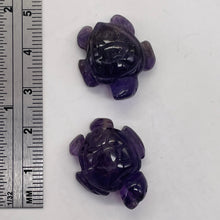 Load image into Gallery viewer, Majestic 2 Carved Amethyst Sea Turtle Beads | 23.5x18.5x7.5mm | Purple
