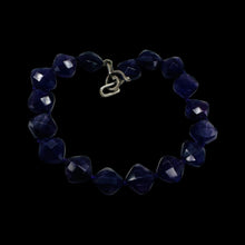 Load image into Gallery viewer, Faceted Square Deep Amethyst &amp; Silver Bracelet 400004
