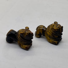 Load image into Gallery viewer, Roaring 2 Carved Tigereye Lion Beads | 18x18x7mm | Golden Brown
