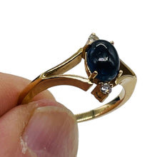 Load image into Gallery viewer, Indicolite Tourmaline Diamond 14K Gold Oval Ring | Size 7 | Blue | 1 Ring |
