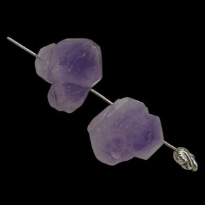 Amethyst Natural Crystal Bead Parcel | 21x16x14 and 20x18x14mm| Purple| 2 Beads|