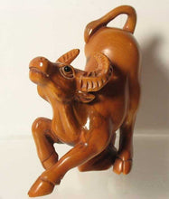 Load image into Gallery viewer, Hard Working Carved &amp; Signed Ox Boxwood Statue

