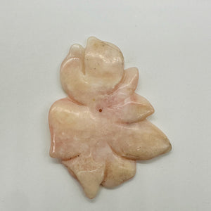 Peruvian Opal 44ct Carved Flower Pendant Bead | 42x50x3mm | Pink | 1 Bead |