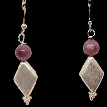 Load image into Gallery viewer, Pink Sapphire &amp; Hill Tribe Silver Earrings 310698

