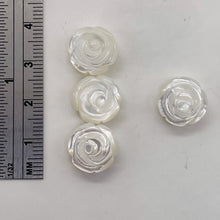 Load image into Gallery viewer, Mother of Pearl Parcel Carved Rose Beads | 12x6mm | White | 4 Beads |
