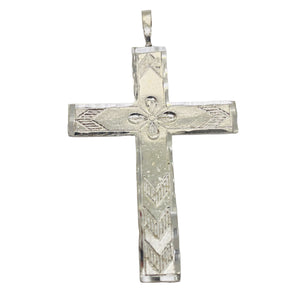 Sterling Silver Unique Designer Cross | 2" Long | Silver | 1 Pendant