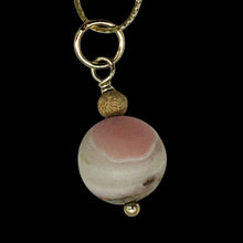 Load image into Gallery viewer, Pink Peruvian Opal Matte Finish Drop Bead Pendant | Pink | 1&quot; Long |
