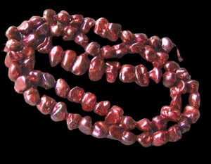 Warm Copper 8x7x5 to 9x6x6mm Keishi Pearl Strand 108087