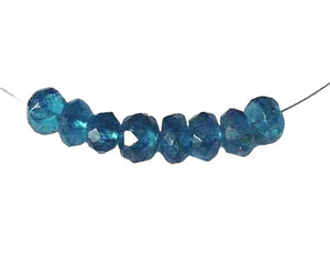 8 Dazzling AAA Neon Blue Apatite 4mm Roundel Beads 490B