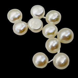 10 top-Drilled Creamy White Fresh Water Pearls 4762