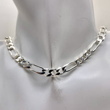 Load image into Gallery viewer, 30&quot; Heavy Figaro Sterling Silver Chain Necklace | 7 mm Wide | 46 Grams |
