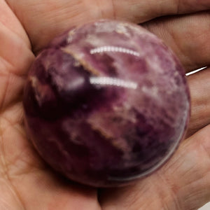 Lepidolite Purple Mica 138g Sphere | 1 3/4 in | Purple, White | 1 Specimen |