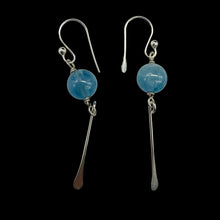 Load image into Gallery viewer, Aquamarine Sterling Silver Dangle Earrings | 2" Long | Blue | 1 Pair |
