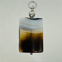 Load image into Gallery viewer, Sardonyx Agate Sterling Silver Pendant | Orange, White, Black | 1 3/4&quot; Long |
