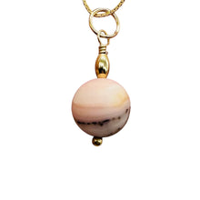 Load image into Gallery viewer, Pink Peruvian Opal Matte Finish Drop Bead Pendant | Pink | 1&quot; Long |
