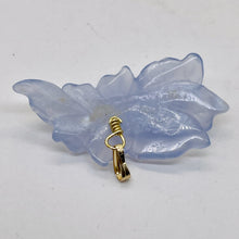 Load image into Gallery viewer, Hand Carved Natural Blue Chalcedony Flower and 14Kgf Pendant | 1&quot; Long |
