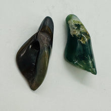 Load image into Gallery viewer, Fancy Jasper Lily Carved Flower Beads | 35x16x12mm | Green, Maroon | 2 Beads |
