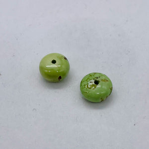 Gaspeite High Grade 7mm Rondelle Beads | 7mm | Green Brown | 2 Beads |