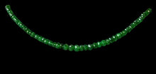 Load image into Gallery viewer, Radiant Green Tsavorite Garnet Faceted Graduated Bead Strand 17 inches| 63.5ct|
