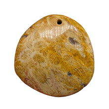Load image into Gallery viewer, Fossilized Coral Round Pendant Bead | 41x40x7mm | Beige Orange |
