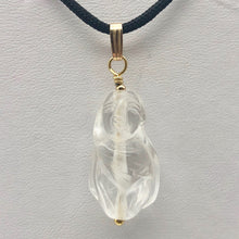Load image into Gallery viewer, Hand Carved Quartz Female Laughing Buddha Pendant with 14K Gold Findings|1 3/4"|
