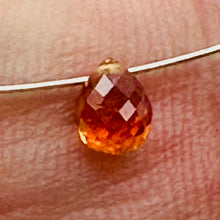 Load image into Gallery viewer, Sapphire, Faceted Padparadscha .41ct Briolette Pendant Bead | 5x3mm| Orange| 1 |
