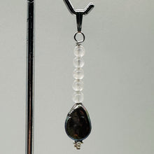 Load image into Gallery viewer, Pearl and Rose Quartz Sterling Silver Drop Pendant | 1 1/2&quot; Long | Rainbow |
