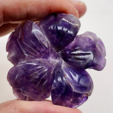 Load image into Gallery viewer, Amethyst Carved Pendant Flower | 55x8mm | Purple White | 1 Bead |
